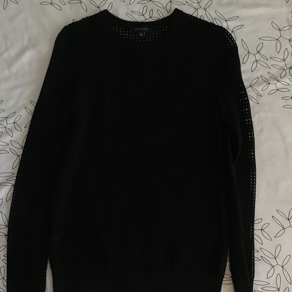 Ann Taylor black wool sweater size small
